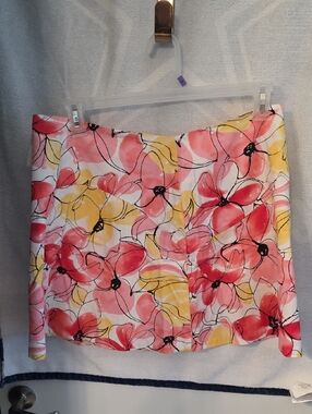 George Peach and Pink Floral Stretch Mini Skirt